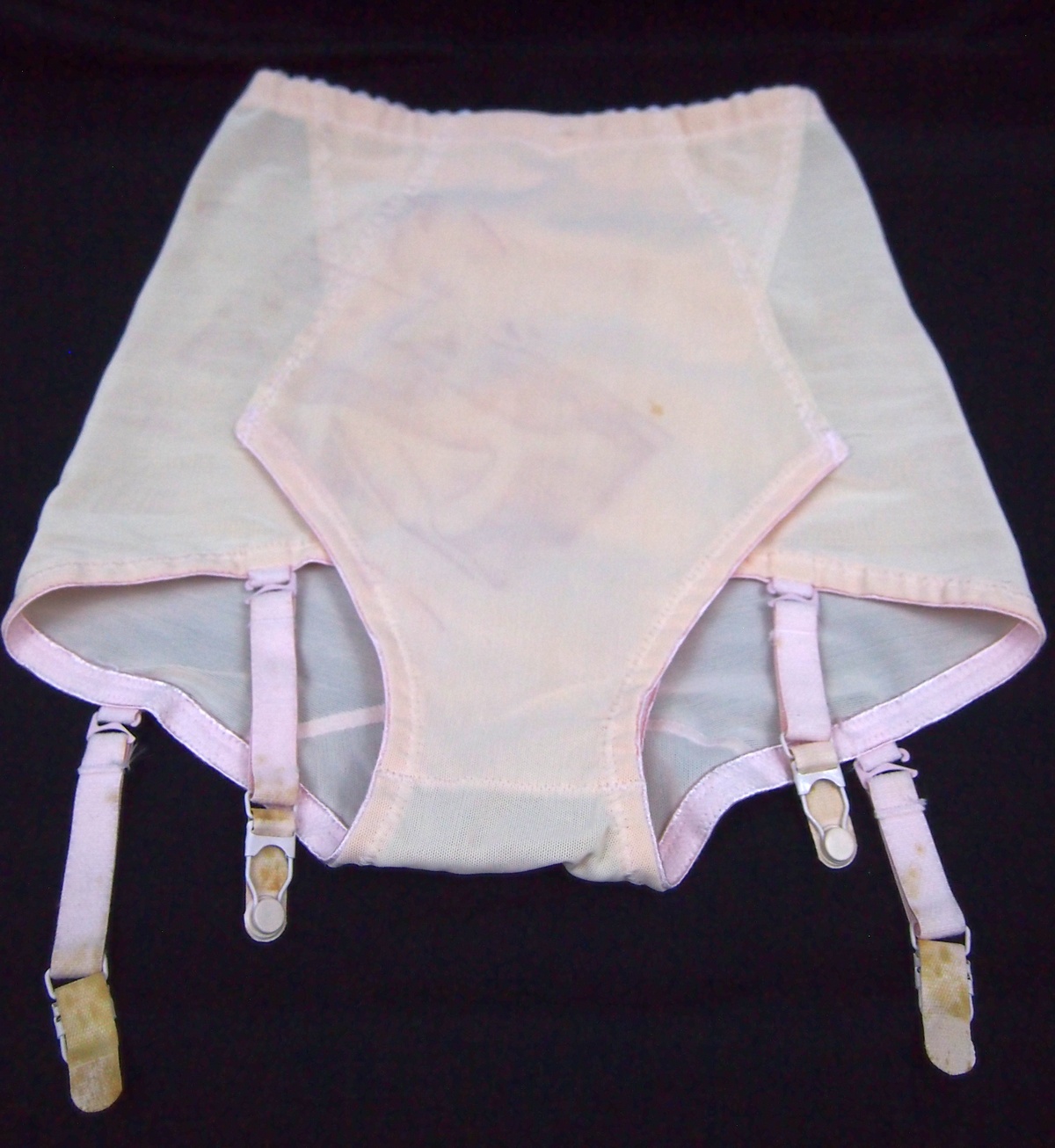 Vintage 60s Vanity Fair Peach Pink Panty Girdle 4 Removable Metal