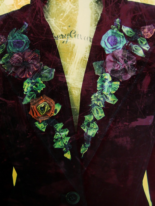 Victorian Black Velvet Frock Coat Top CACHET Silk Flowers Steampunk Baroque